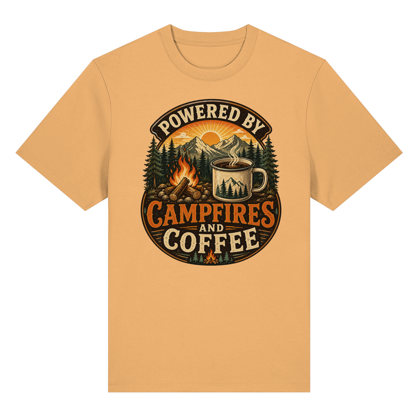Clever Outdoor Powered by Campfires and Coffee - Organic Heavy Shirt