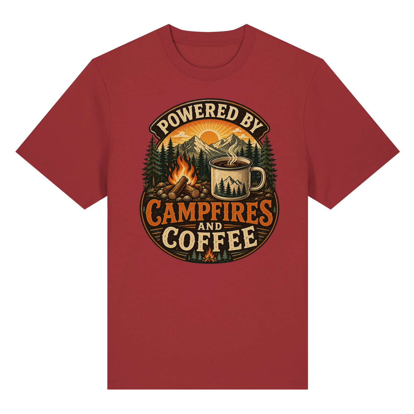 Clever Outdoor Powered by Campfires and Coffee - Organic Heavy Shirt
