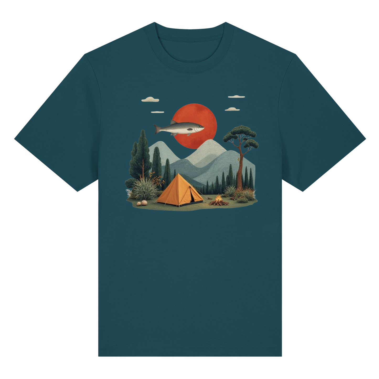 Clever Outdoor Red Sun Fish - Organic Heavy Shirt