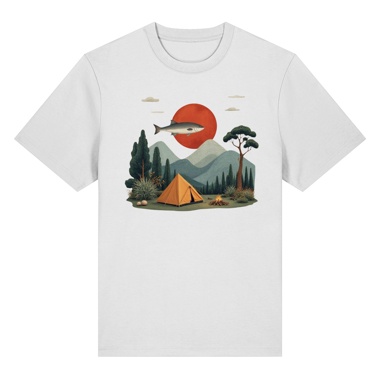 Clever Outdoor Red Sun Fish - Organic Heavy Shirt