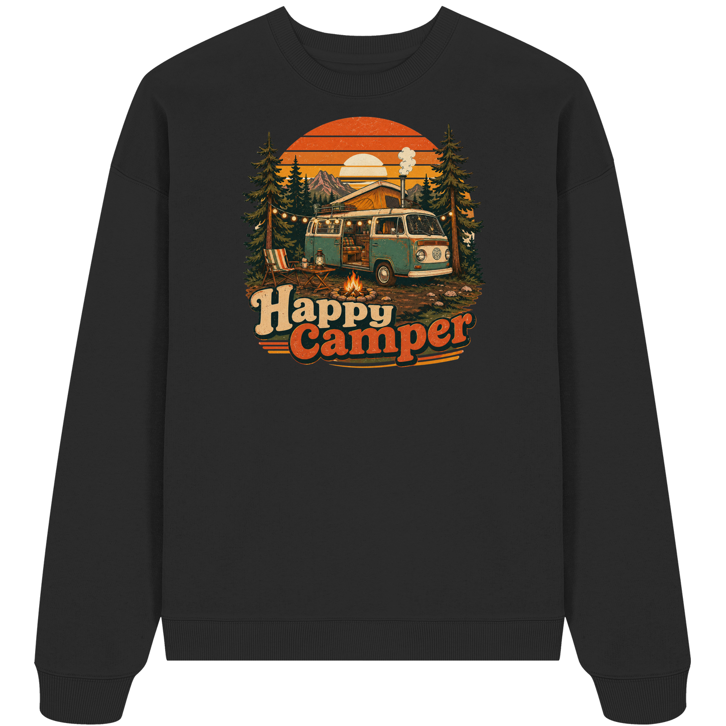 Clever Outdoor Happy Camper - Organic Oversize Sweatshirt