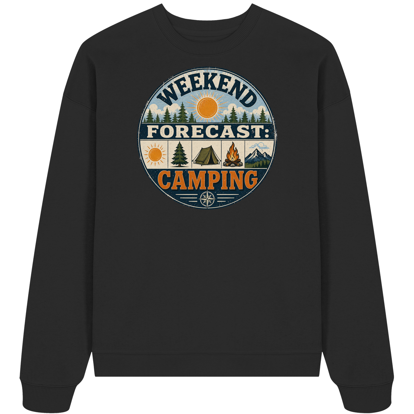 Clever Outdoor Weekend Forecast Camping - Organic Oversize Sweatshirt