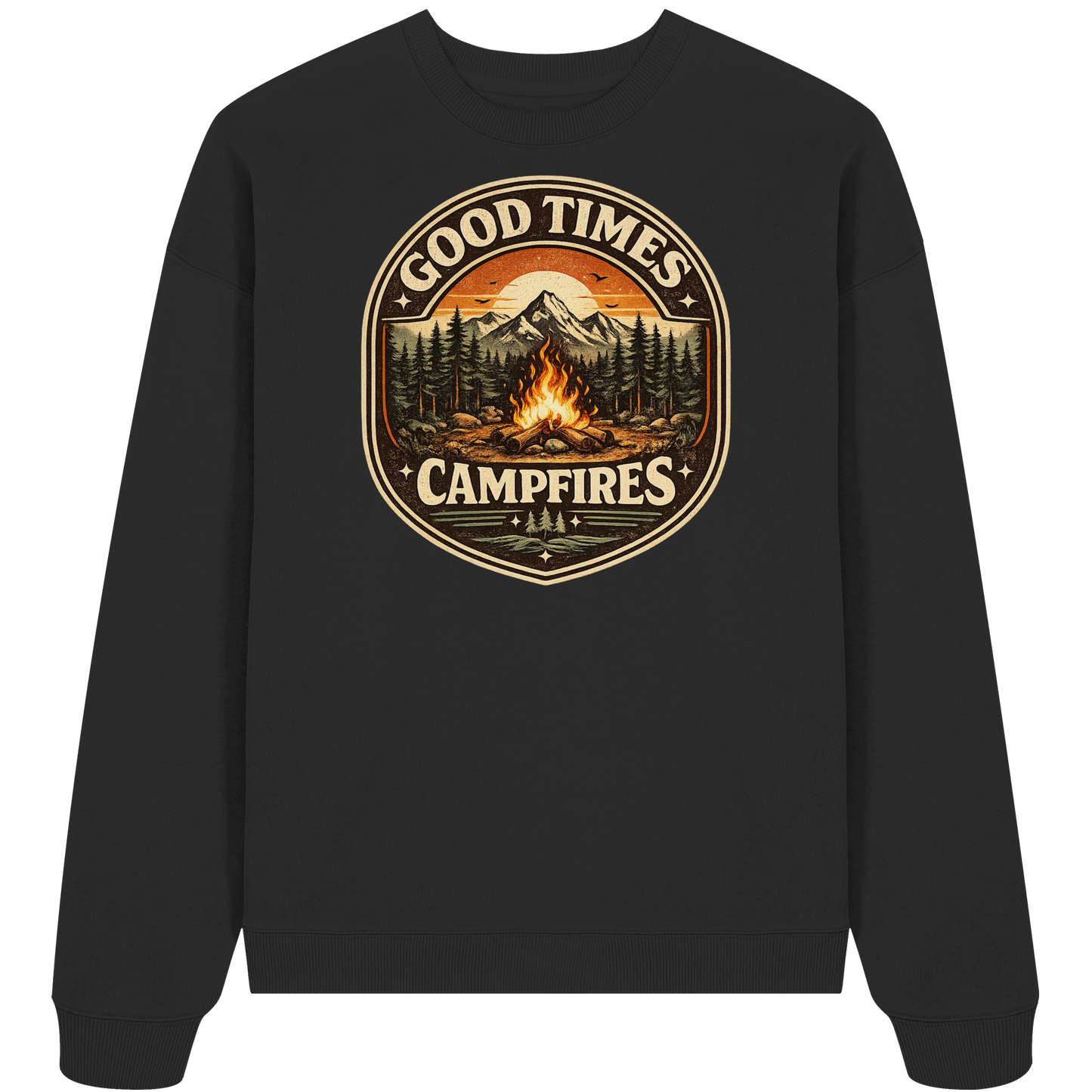 Clever Outdoor Good Times Campfires - Organic Oversize Sweatshirt