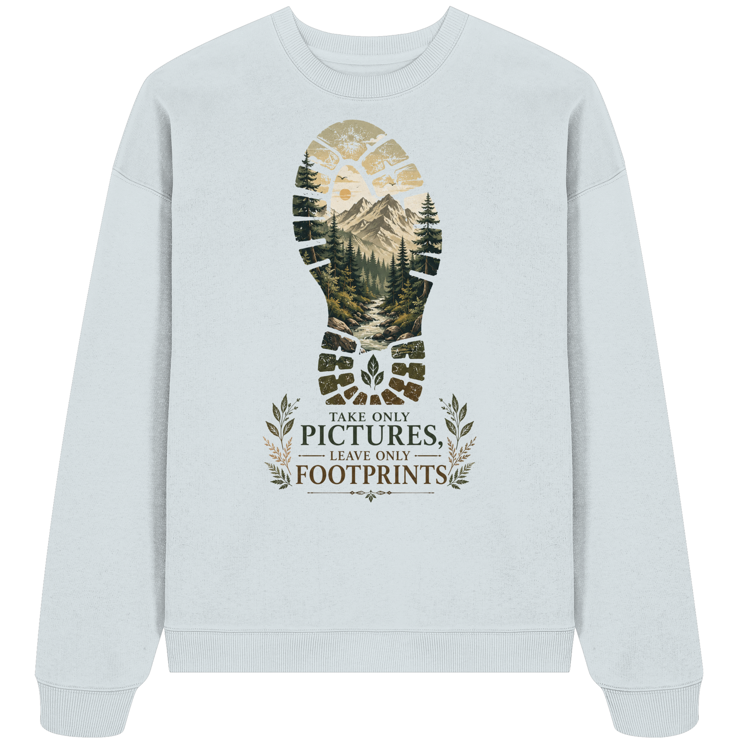 Clever Outdoor Take Only Pictures Leave Only Footprints - Organic Oversize Sweatshirt