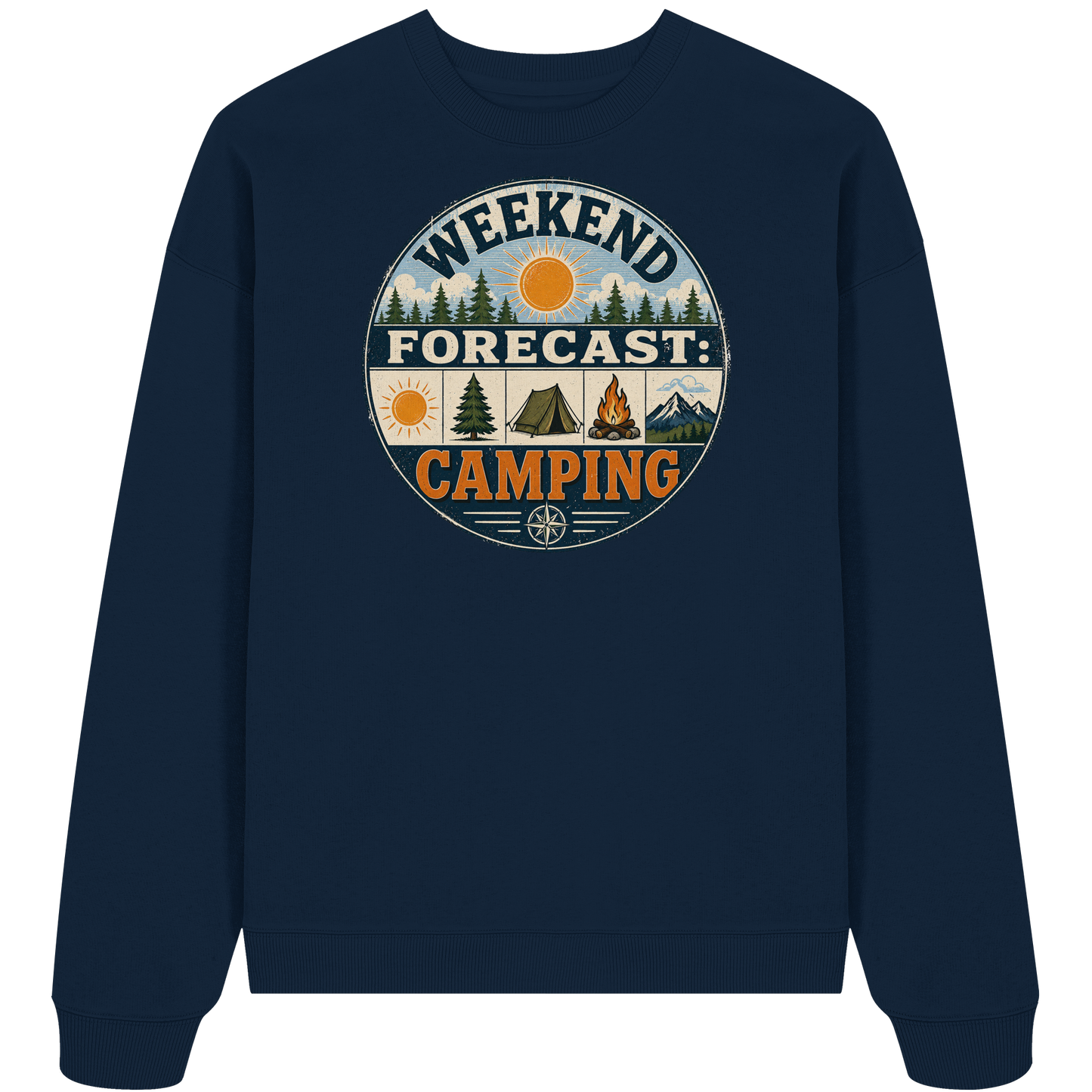 Clever Outdoor Weekend Forecast Camping - Organic Oversize Sweatshirt