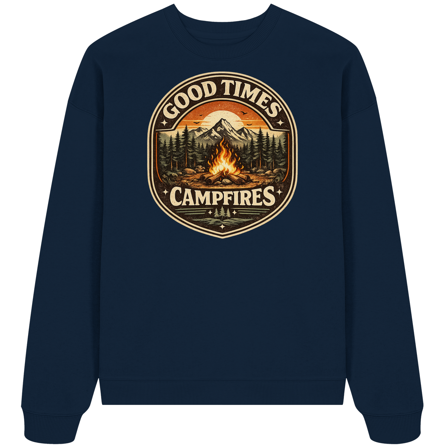 Clever Outdoor Good Times Campfires - Organic Oversize Sweatshirt