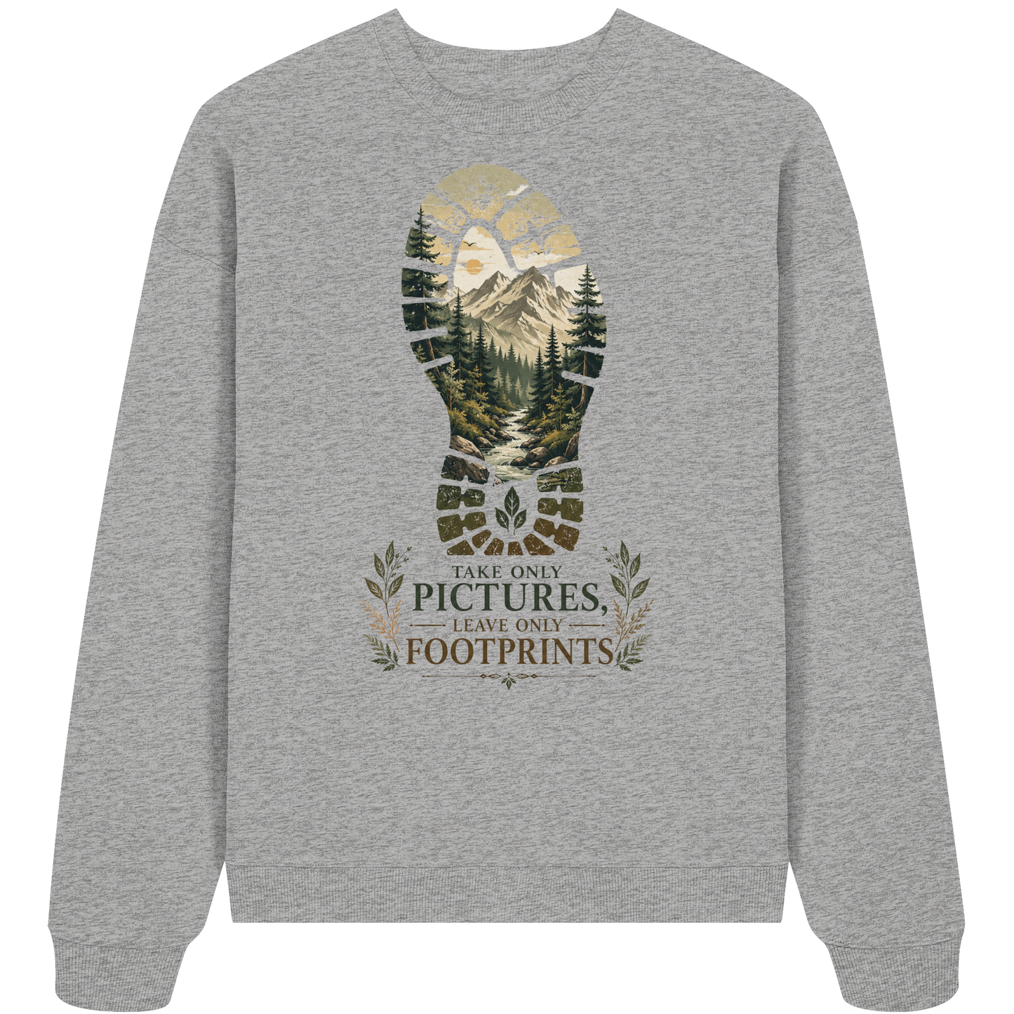 Clever Outdoor Take Only Pictures Leave Only Footprints - Organic Oversize Sweatshirt