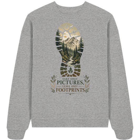 Clever Outdoor Take Only Pictures Leave Only Footprints - Organic Oversize Sweatshirt - clever-outdoor.de