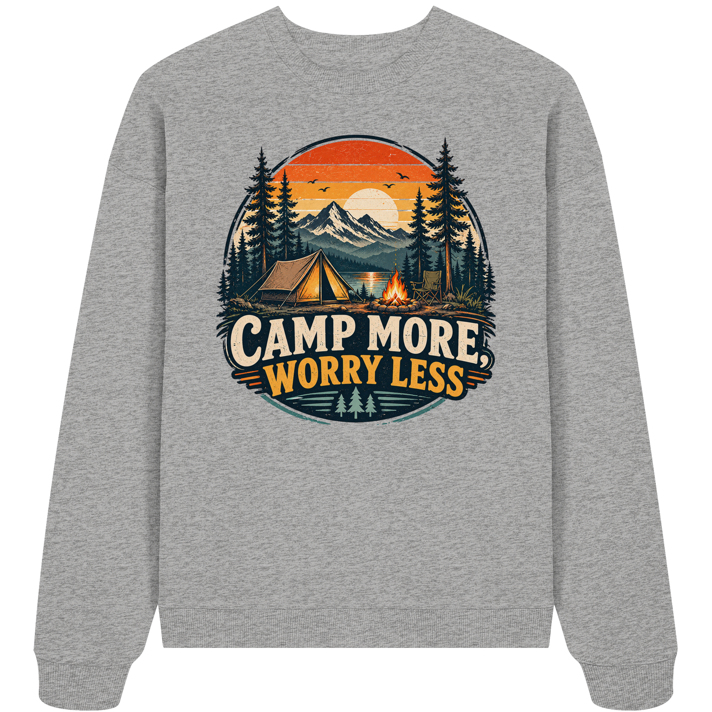 Clever Outdoor Camp More Worry Less - Organic Oversize Sweatshirt