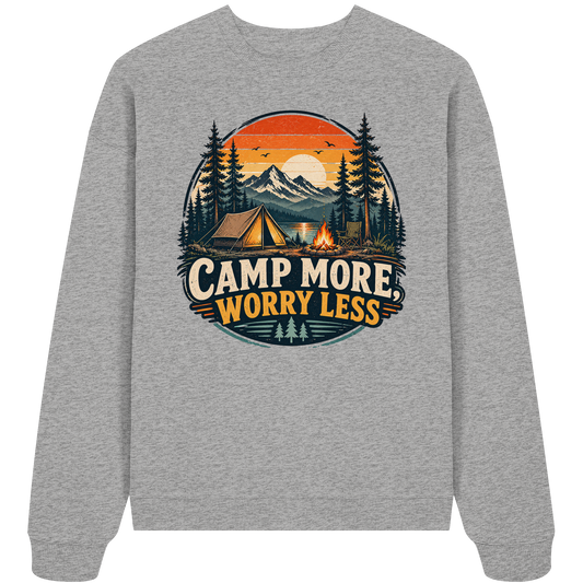 Clever Outdoor Camp More Worry Less - Organic Oversize Sweatshirt - clever-outdoor.de