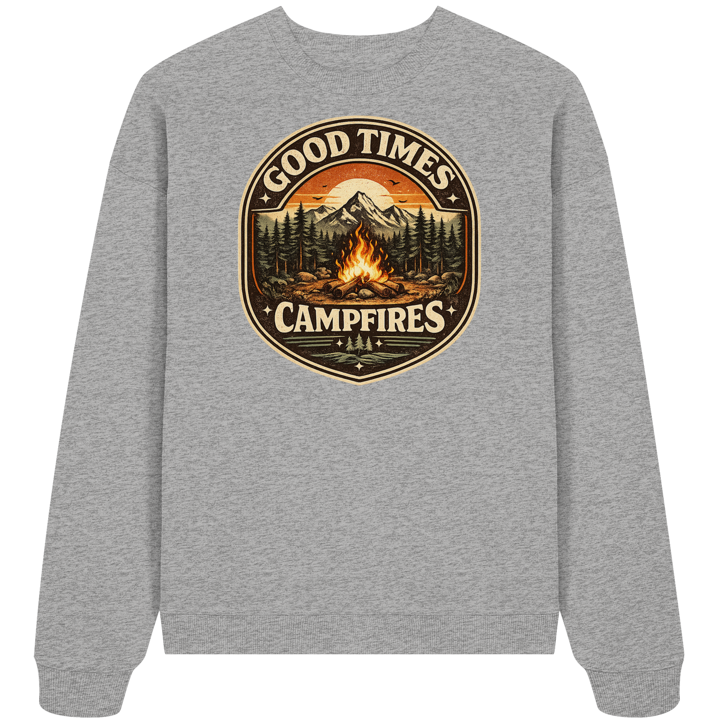 Clever Outdoor Good Times Campfires - Organic Oversize Sweatshirt