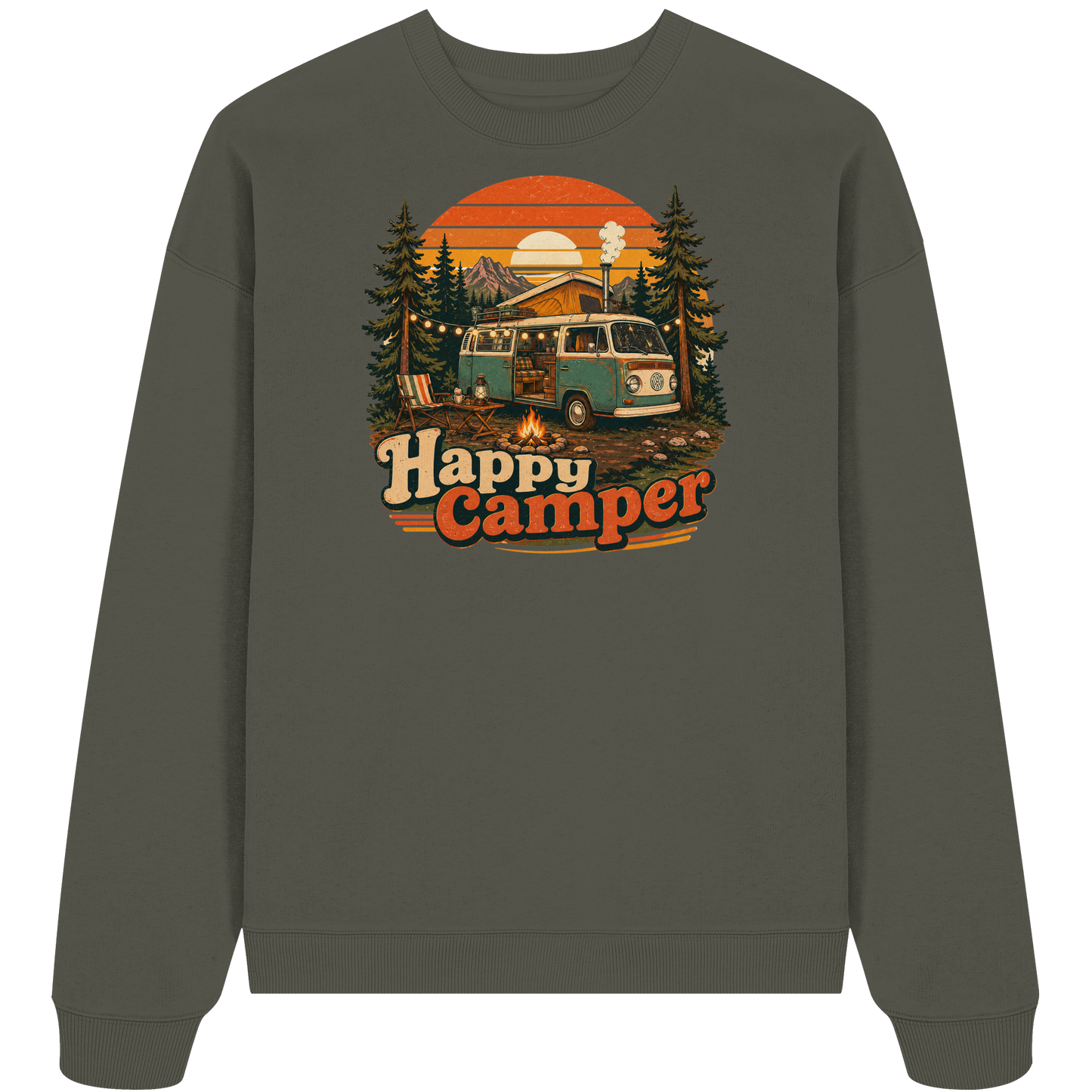 Clever Outdoor Happy Camper - Organic Oversize Sweatshirt