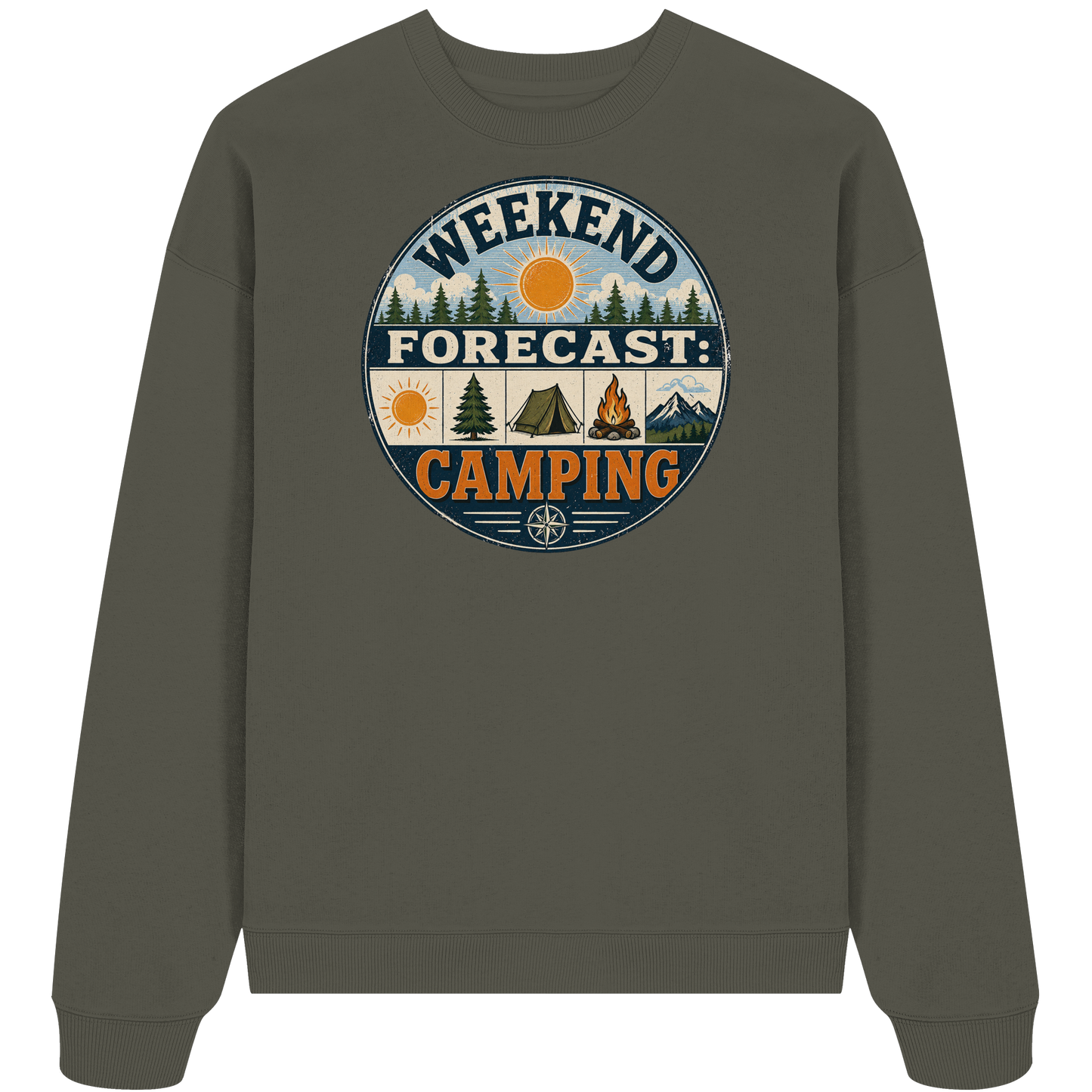 Clever Outdoor Weekend Forecast Camping - Organic Oversize Sweatshirt