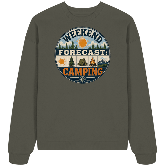 Clever Outdoor Weekend Forecast Camping - Organic Oversize Sweatshirt - clever-outdoor.de