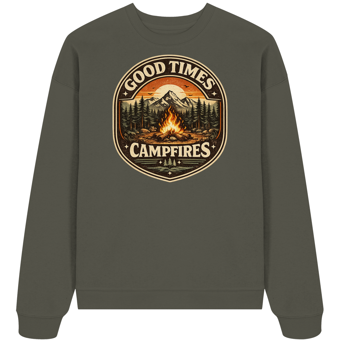 Clever Outdoor Good Times Campfires - Organic Oversize Sweatshirt