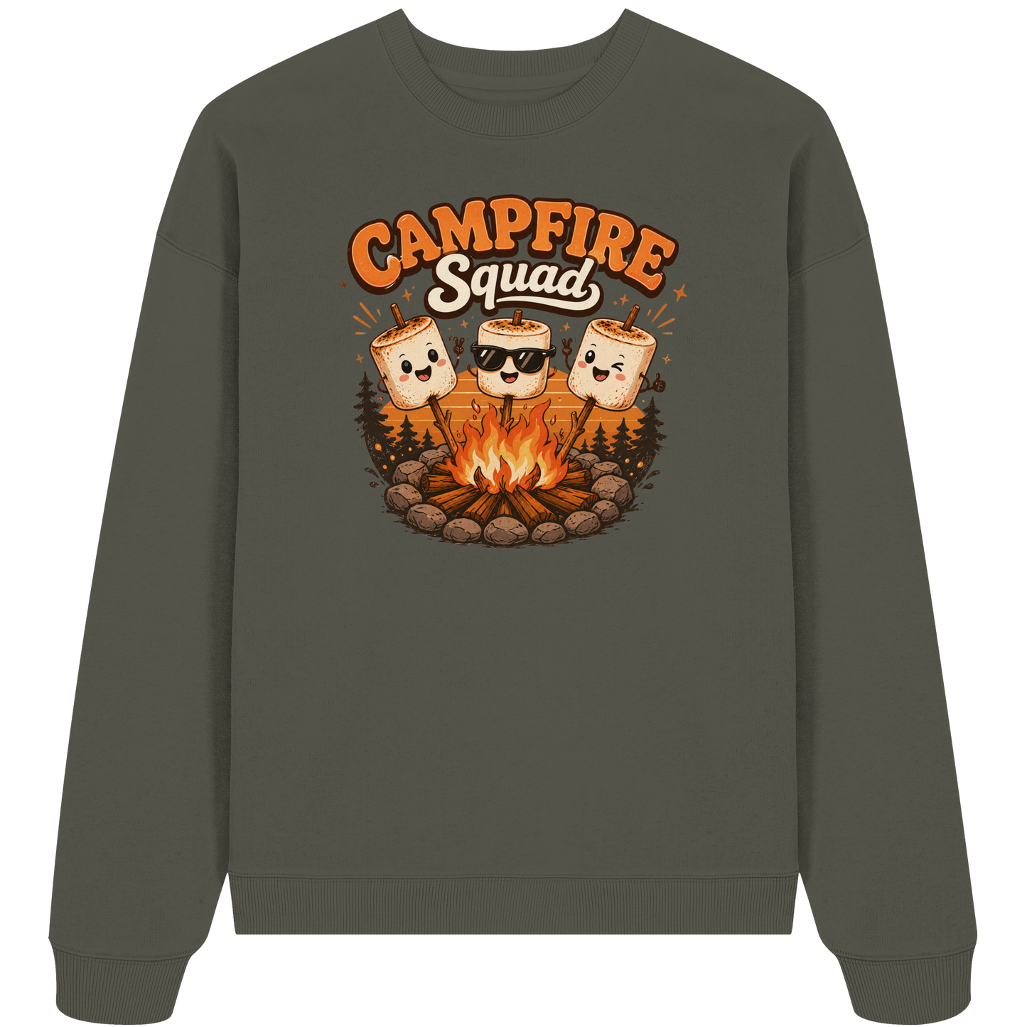 Clever Outdoor Campfire Squad - Organic Oversize Sweatshirt