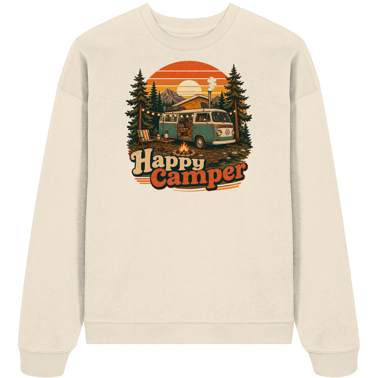 Clever Outdoor Happy Camper - Organic Oversize Sweatshirt