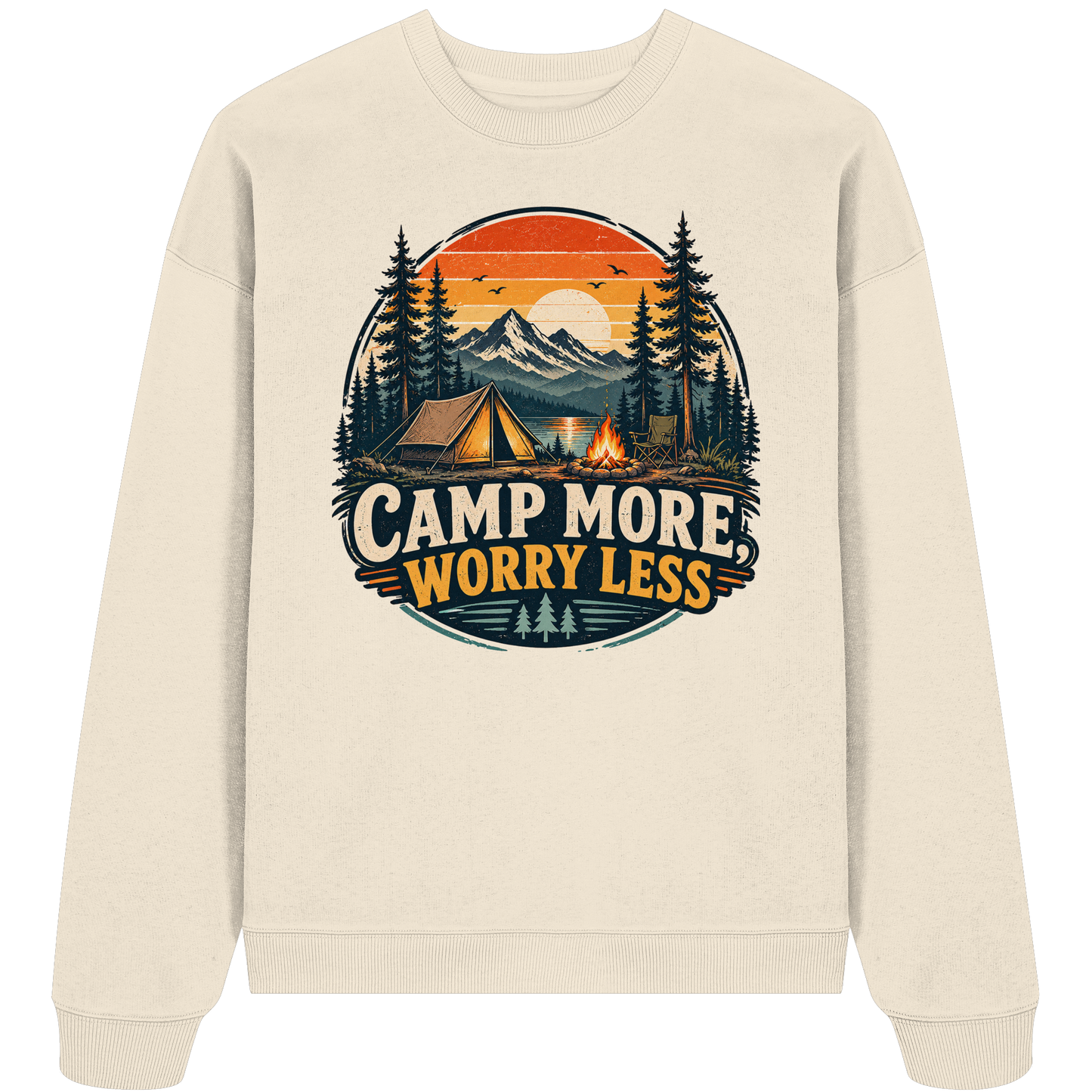 Clever Outdoor Camp More Worry Less - Organic Oversize Sweatshirt