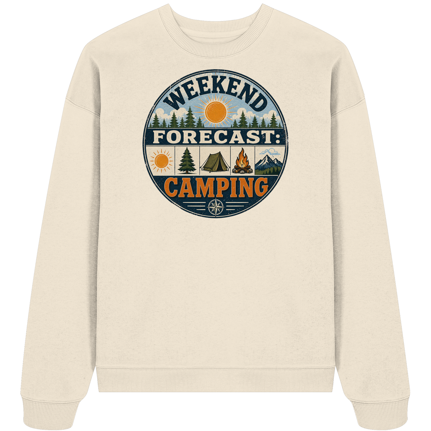 Clever Outdoor Weekend Forecast Camping - Organic Oversize Sweatshirt