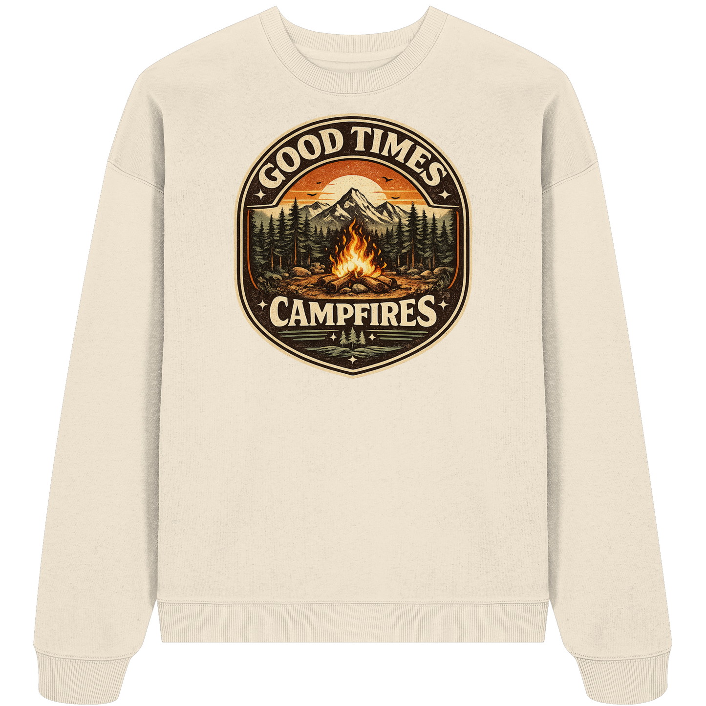 Clever Outdoor Good Times Campfires - Organic Oversize Sweatshirt