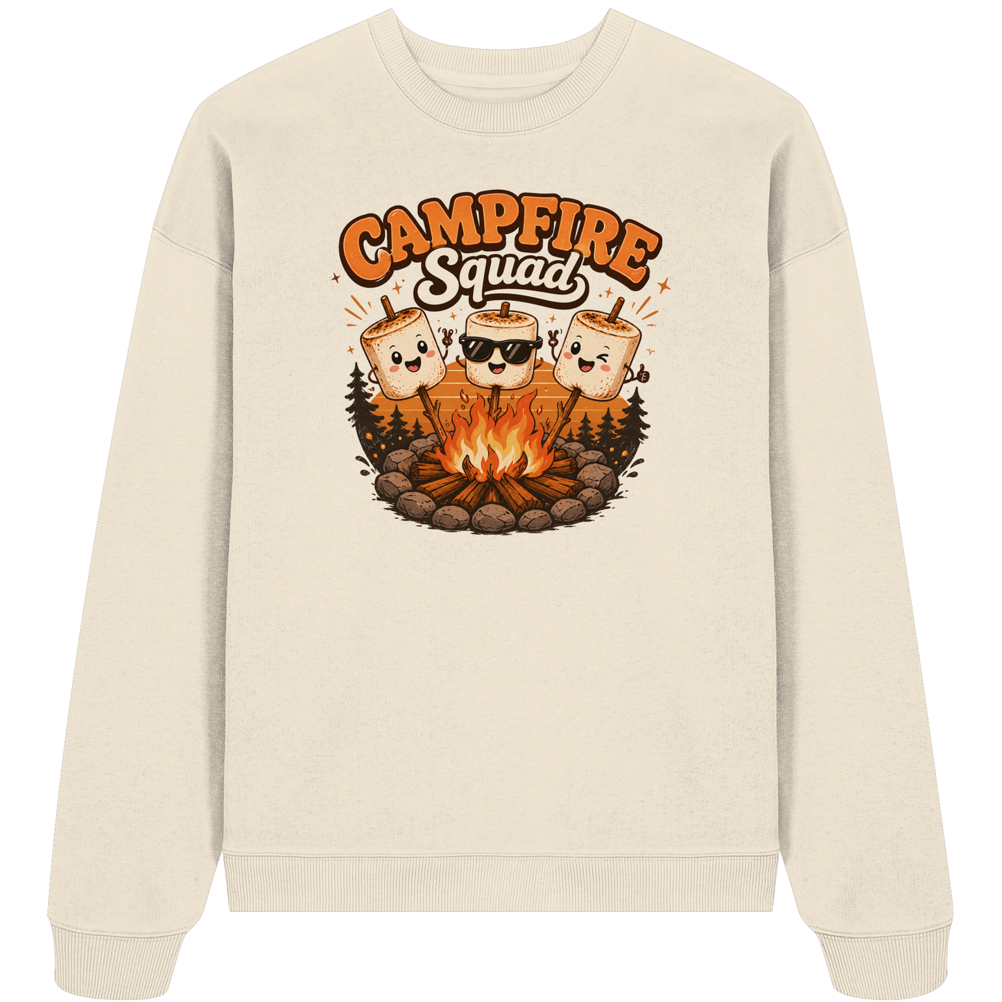 Clever Outdoor Campfire Squad - Organic Oversize Sweatshirt
