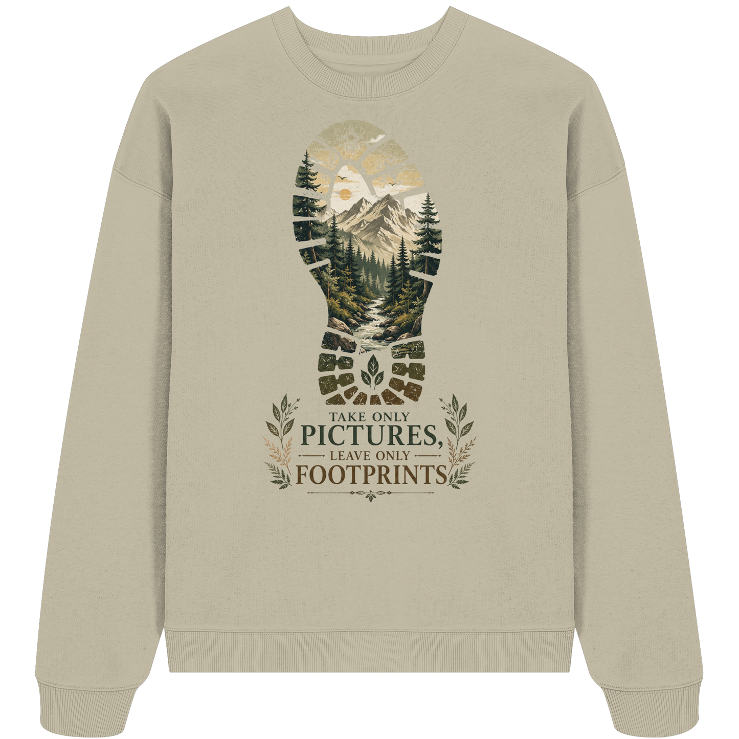 Clever Outdoor Take Only Pictures Leave Only Footprints - Organic Oversize Sweatshirt