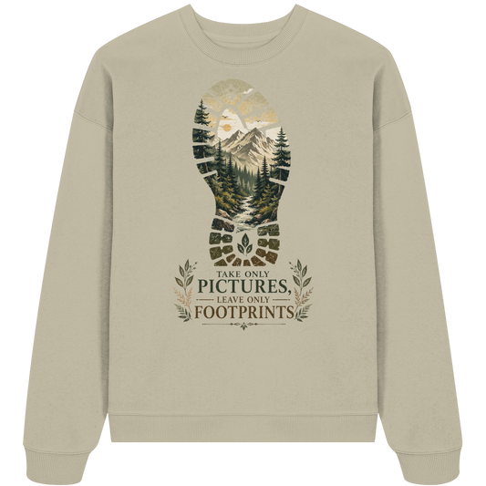 Clever Outdoor Take Only Pictures Leave Only Footprints - Organic Oversize Sweatshirt - clever-outdoor.de