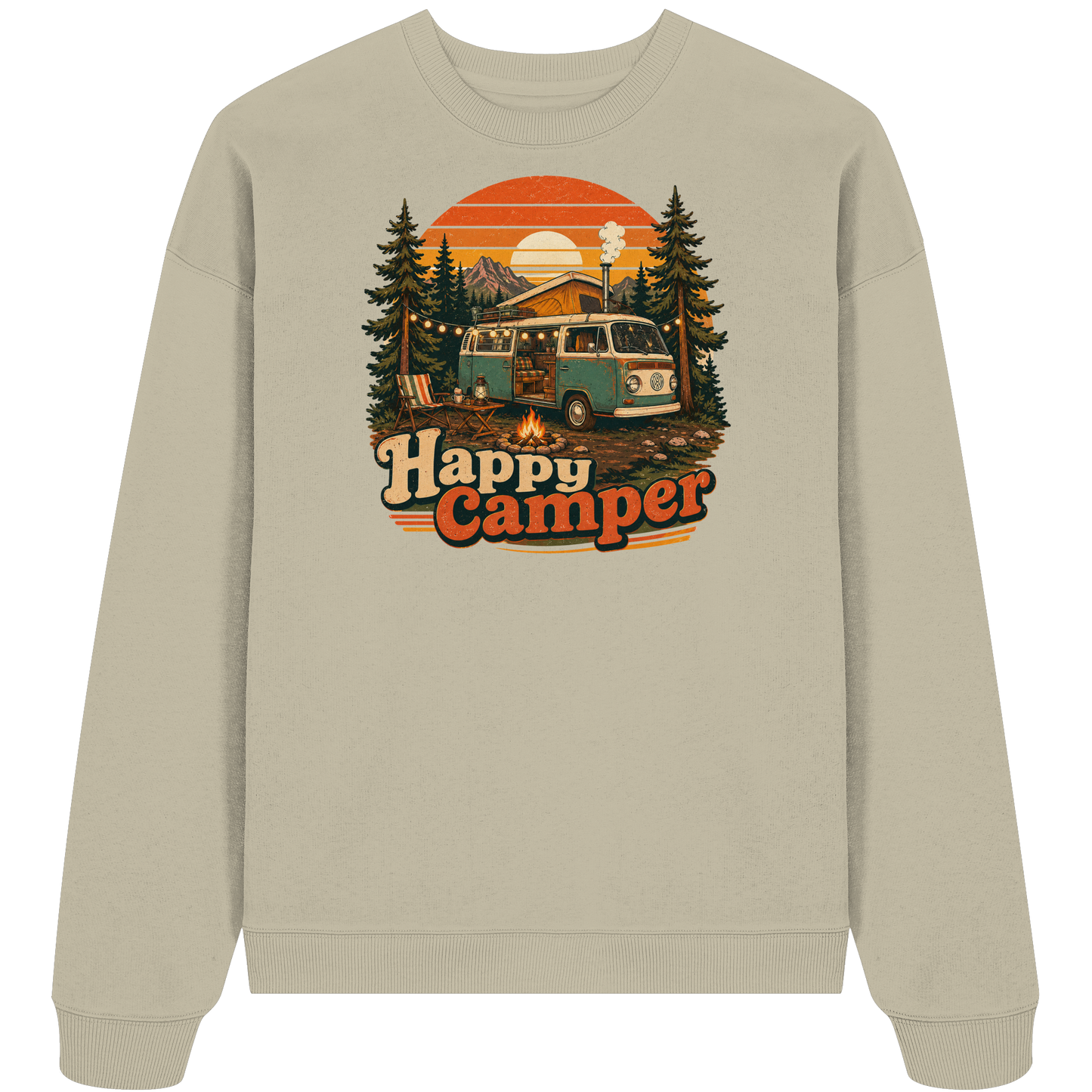 Clever Outdoor Happy Camper - Organic Oversize Sweatshirt
