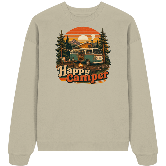 Clever Outdoor Happy Camper - Organic Oversize Sweatshirt - clever-outdoor.de