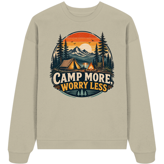 Clever Outdoor Camp More Worry Less - Organic Oversize Sweatshirt - clever-outdoor.de