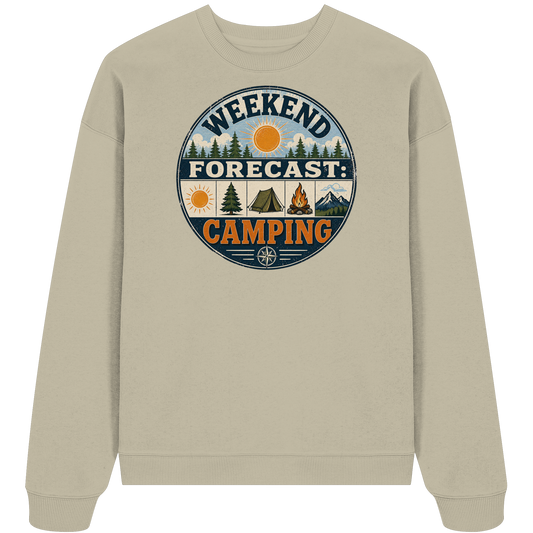 Clever Outdoor Weekend Forecast Camping - Organic Oversize Sweatshirt - clever-outdoor.de