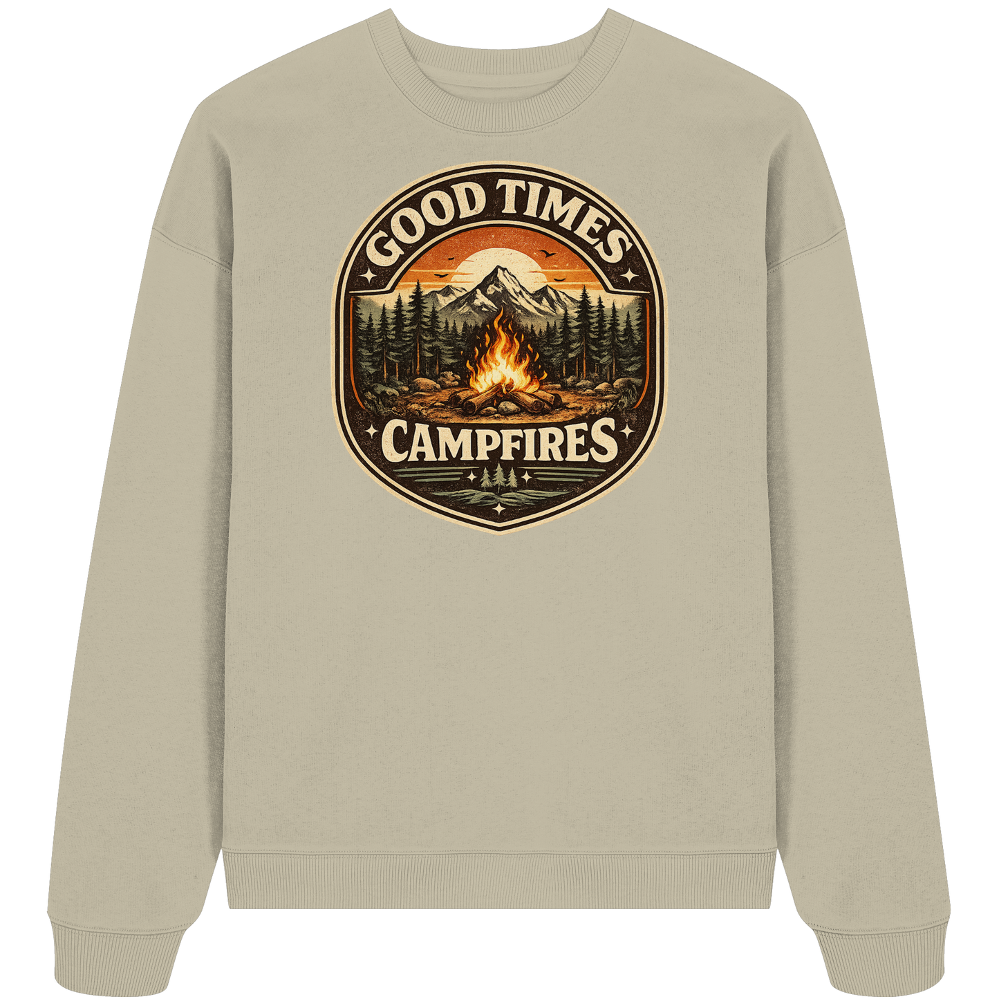 Clever Outdoor Good Times Campfires - Organic Oversize Sweatshirt
