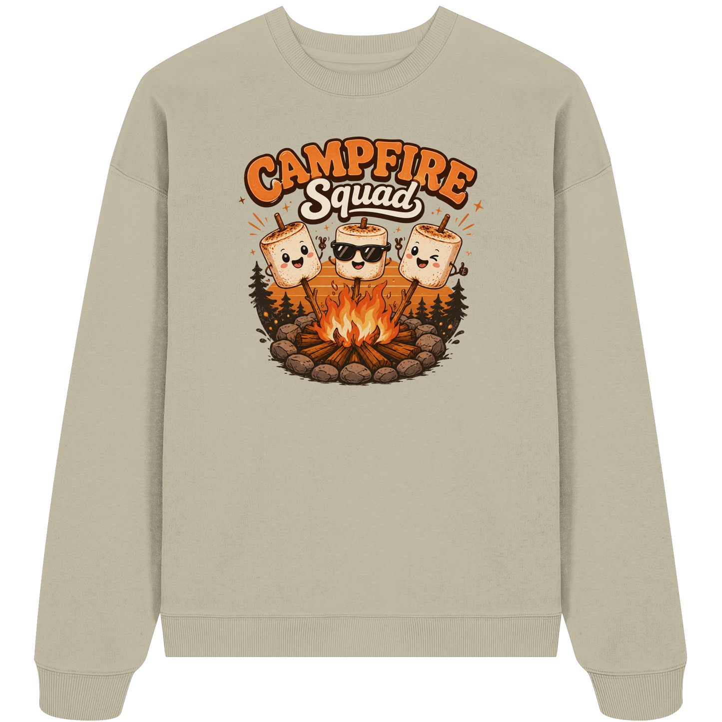 Clever Outdoor Campfire Squad - Organic Oversize Sweatshirt