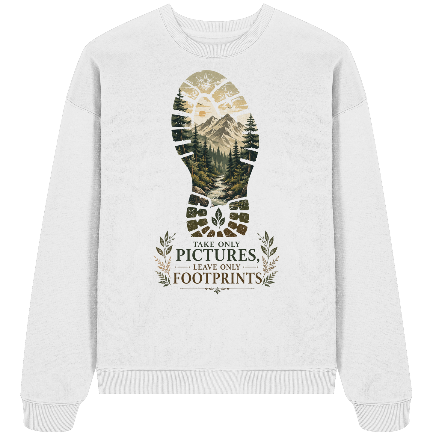 Clever Outdoor Take Only Pictures Leave Only Footprints - Organic Oversize Sweatshirt