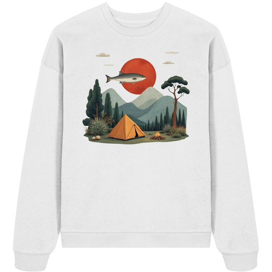 Clever Outdoor Red Sun Fish - Organic Oversize Sweatshirt - clever-outdoor.de