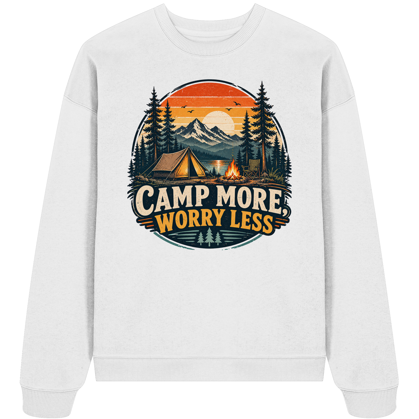 Clever Outdoor Camp More Worry Less - Organic Oversize Sweatshirt