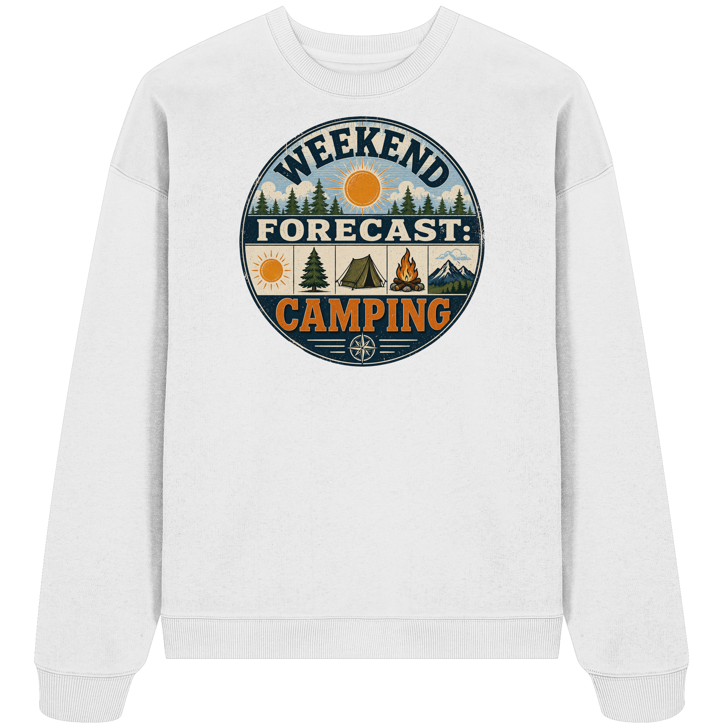 Clever Outdoor Weekend Forecast Camping - Organic Oversize Sweatshirt