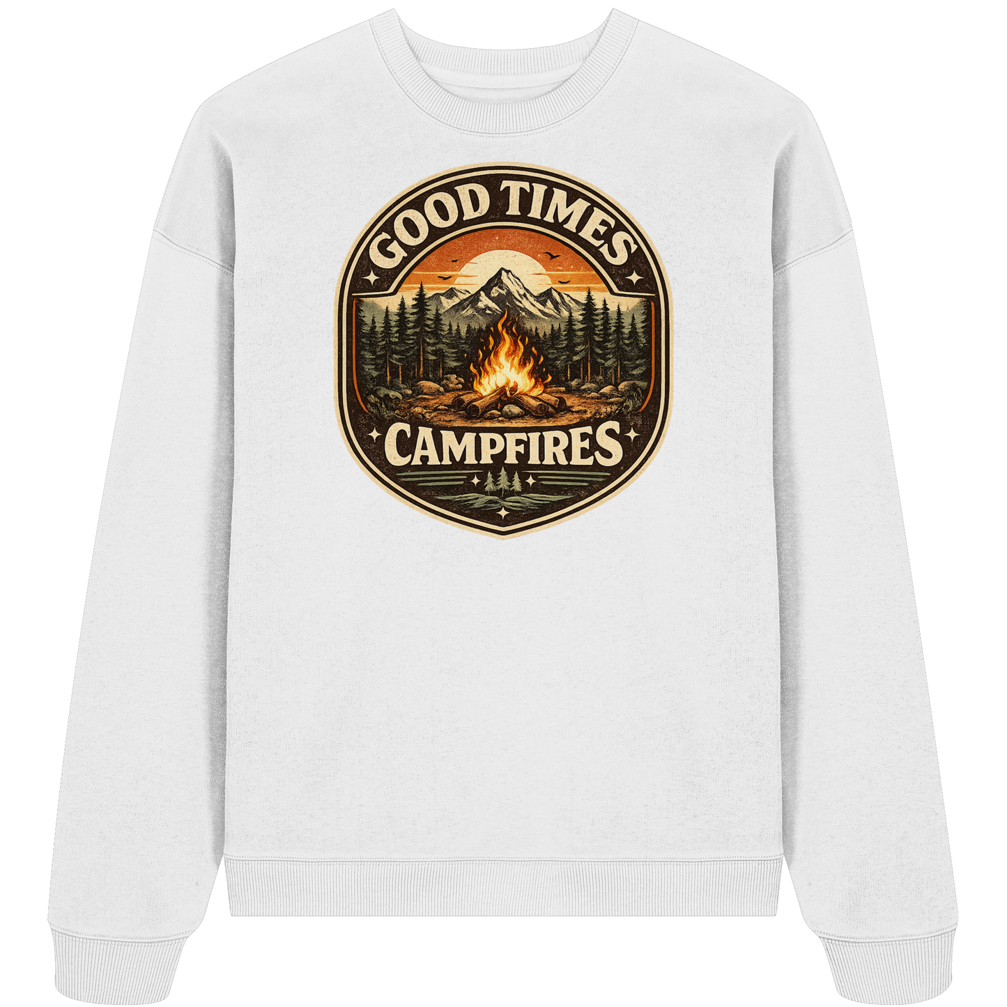 Clever Outdoor Good Times Campfires - Organic Oversize Sweatshirt