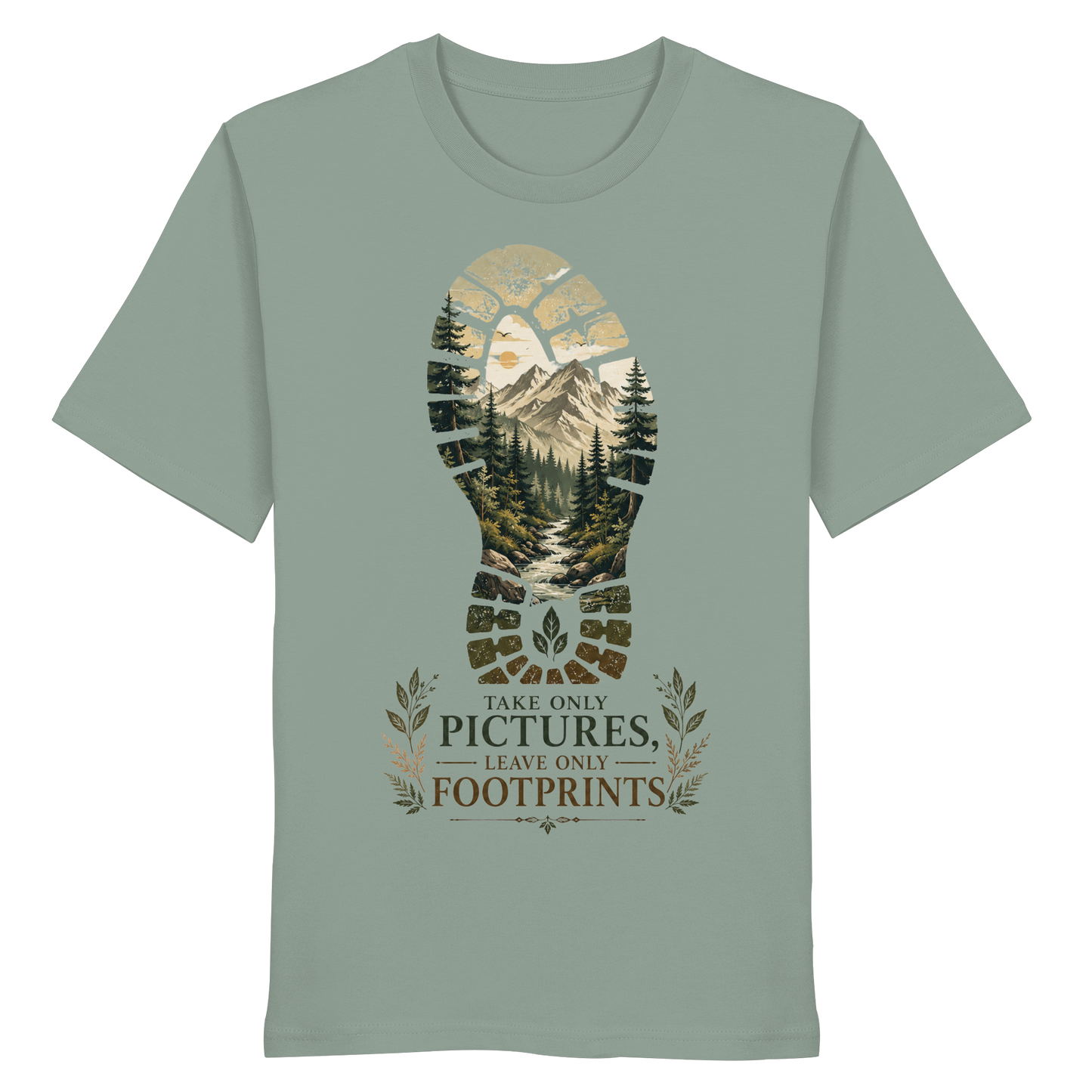 Clever Outdoor Take Only Pictures Leave Only Footprints - Organic Shirt