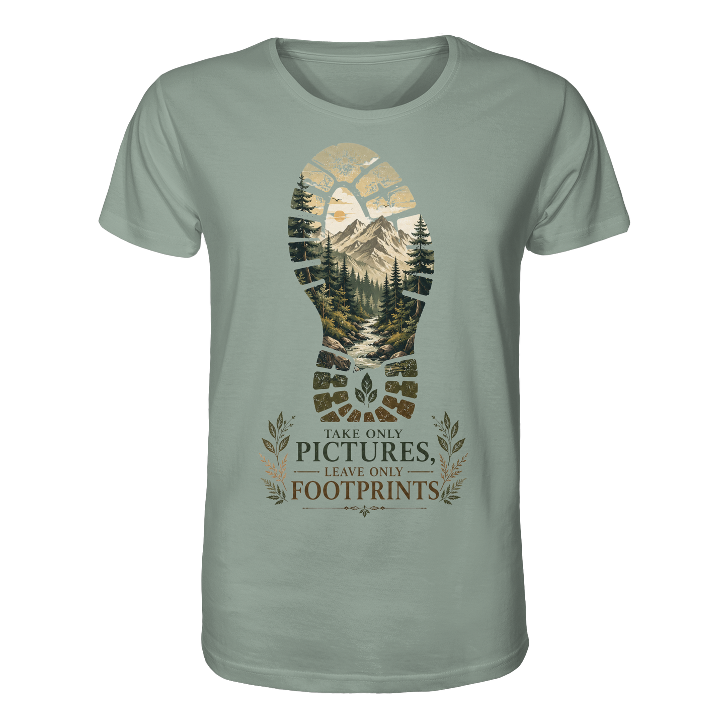 Clever Outdoor Take Only Pictures Leave Only Footprints - Organic Shirt