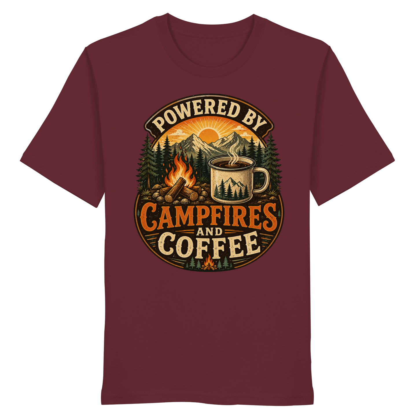 Clever Outdoor Powered by Campfires and Coffee - Organic Shirt