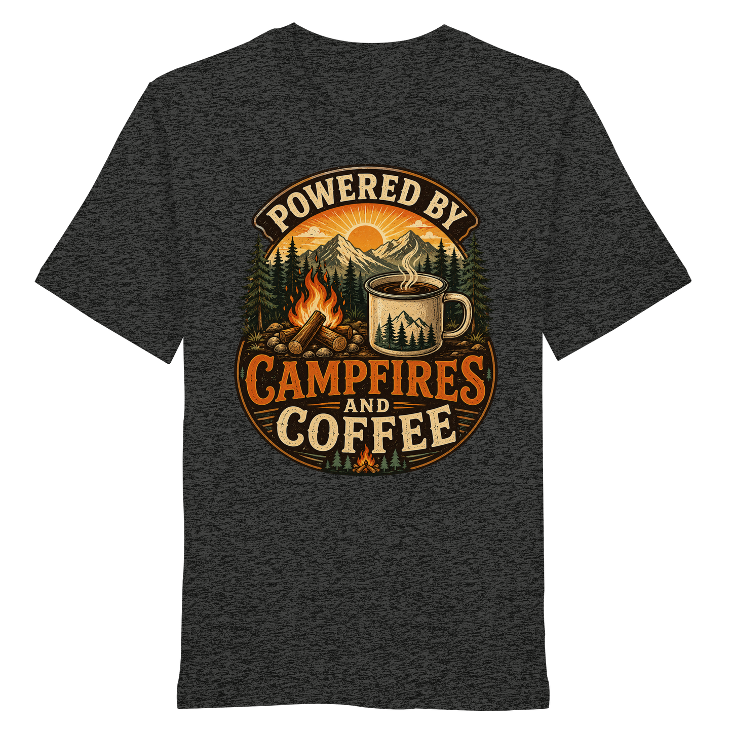 Clever Outdoor Powered by Campfires and Coffee - Organic Shirt