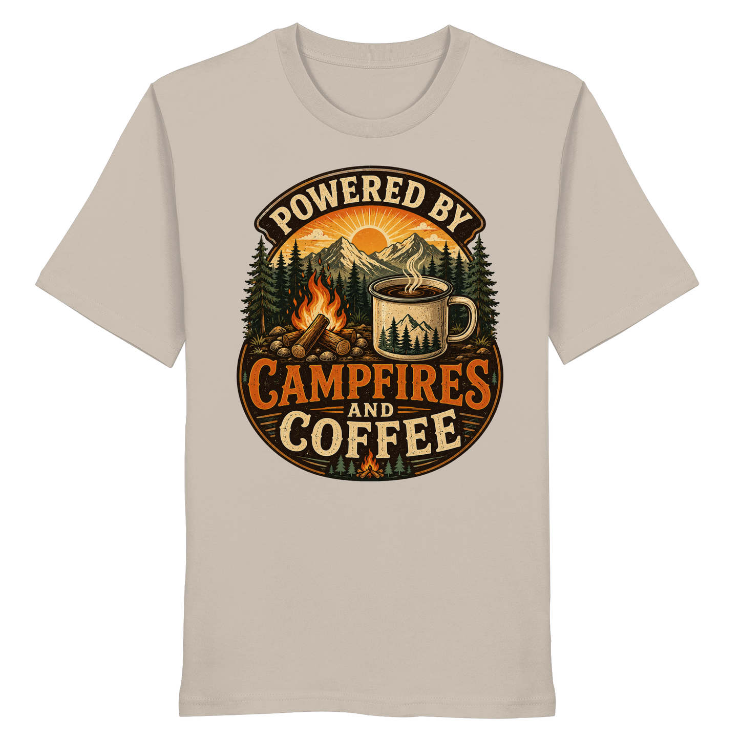Clever Outdoor Powered by Campfires and Coffee - Organic Shirt