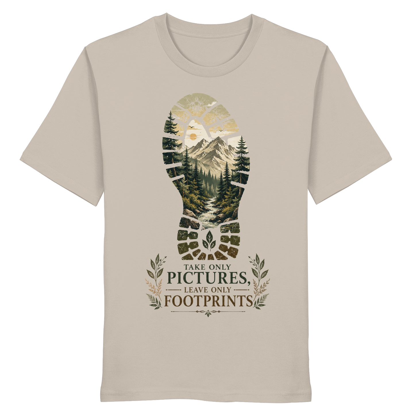Clever Outdoor Take Only Pictures Leave Only Footprints - Organic Shirt
