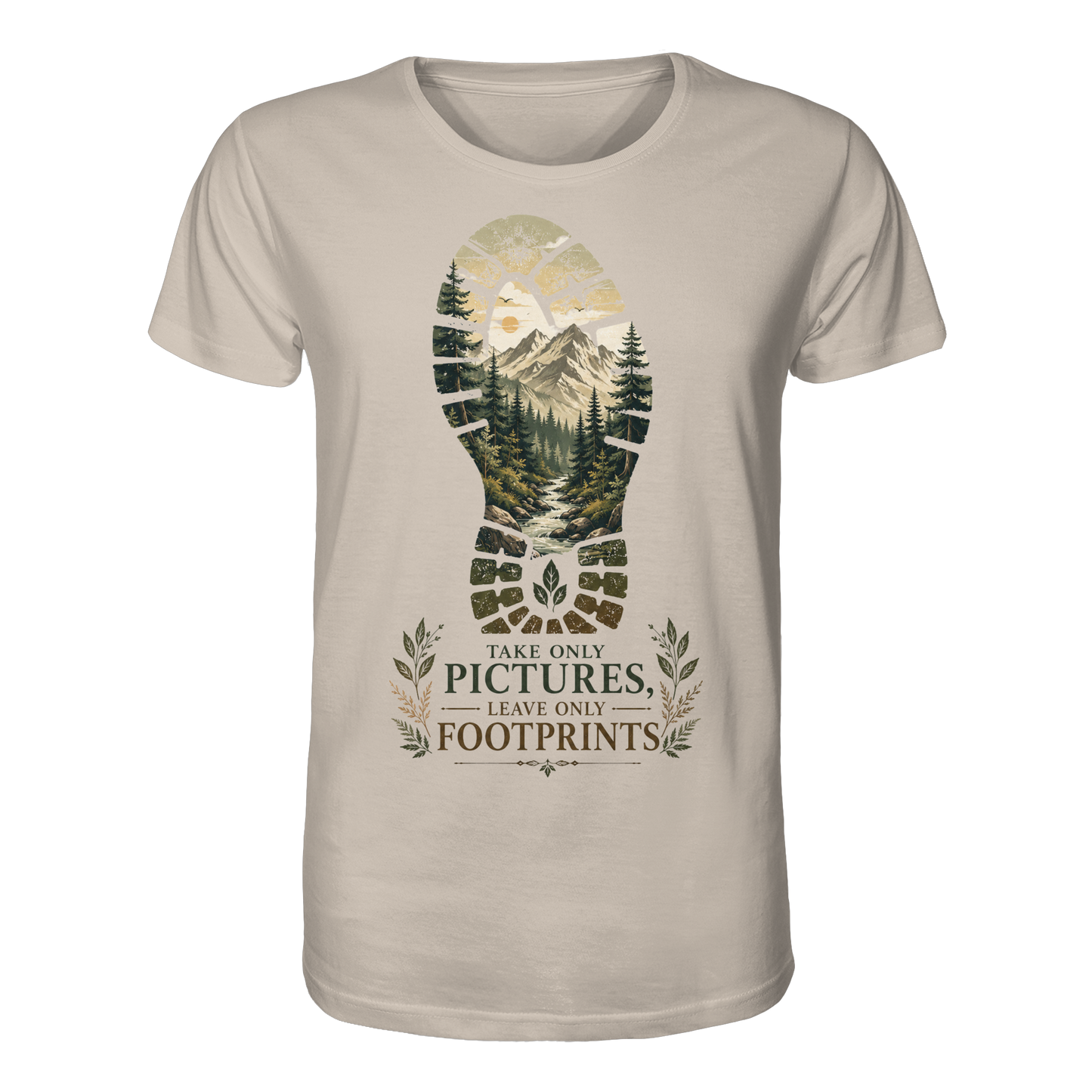 Clever Outdoor Take Only Pictures Leave Only Footprints - Organic Shirt