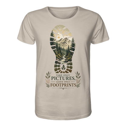 Clever Outdoor Take Only Pictures Leave Only Footprints - Organic Shirt