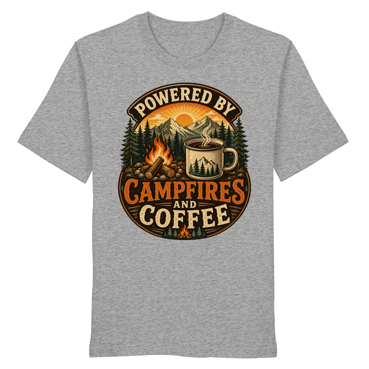 Clever Outdoor Powered by Campfires and Coffee - Organic Shirt