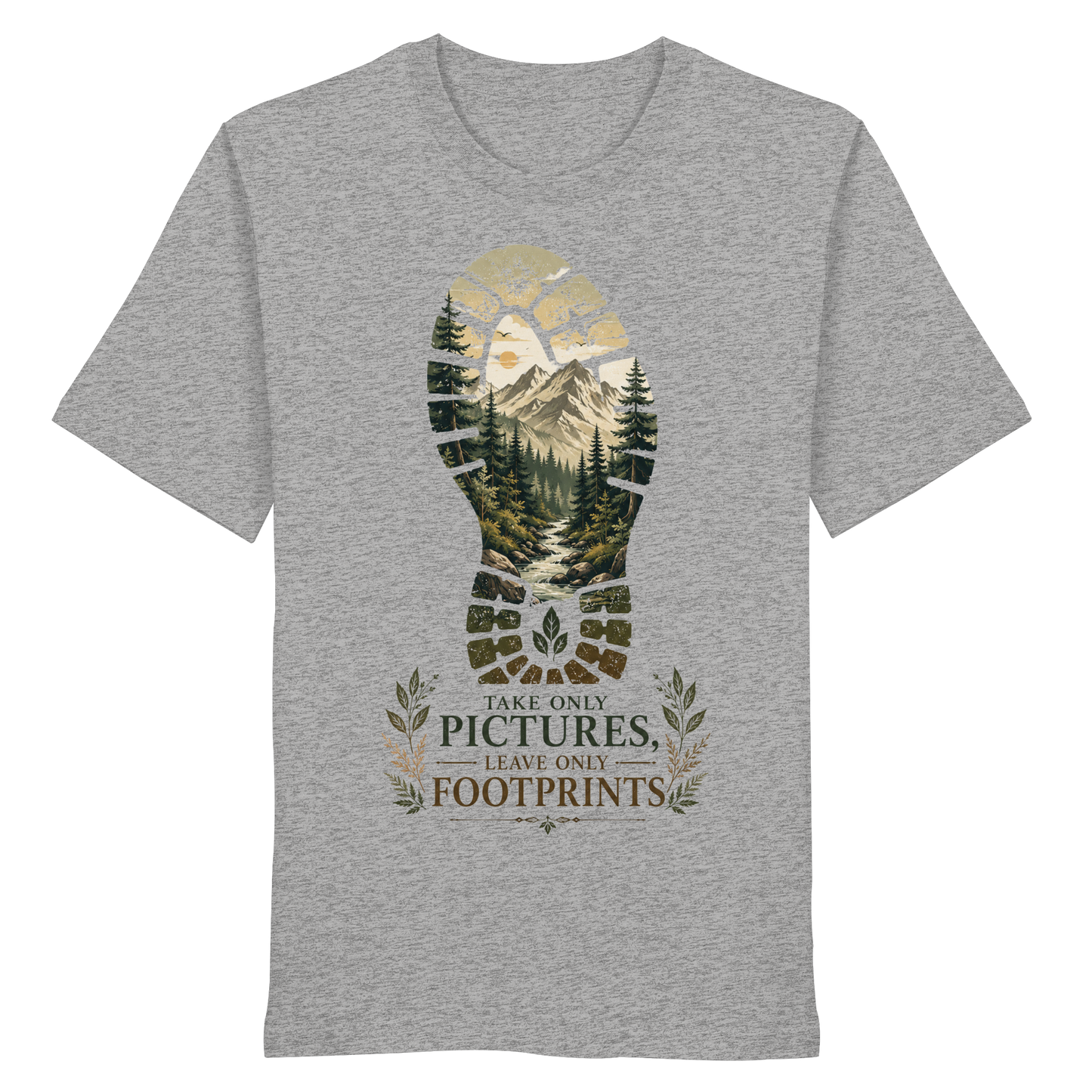 Clever Outdoor Take Only Pictures Leave Only Footprints - Organic Shirt