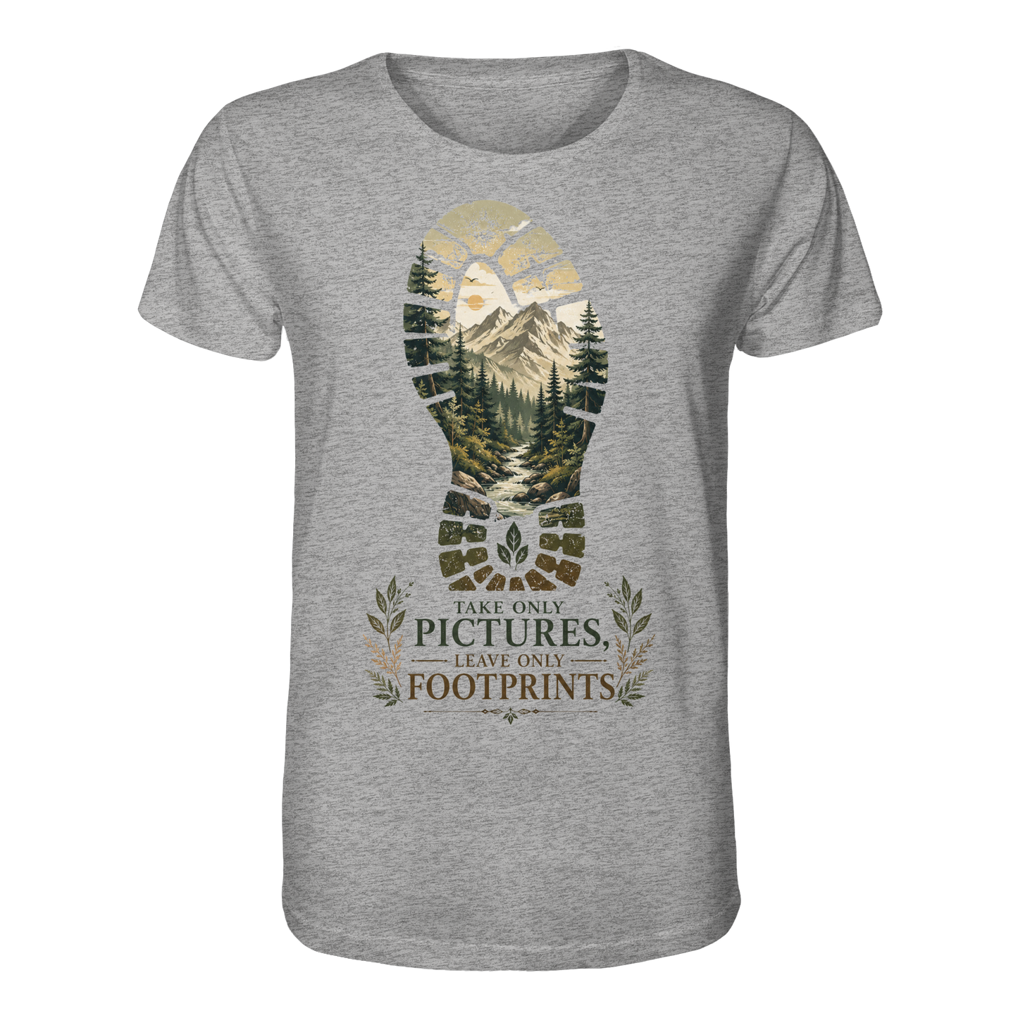 Clever Outdoor Take Only Pictures Leave Only Footprints - Organic Shirt