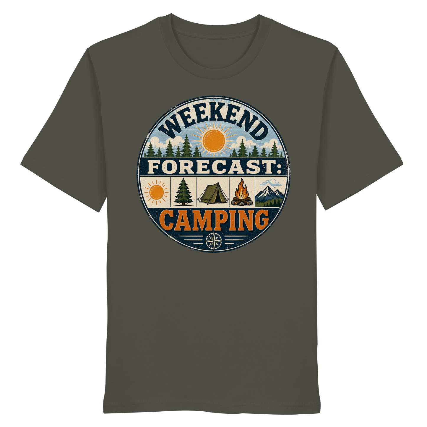 Clever Outdoor Weekend Forecast Camping - Organic Shirt
